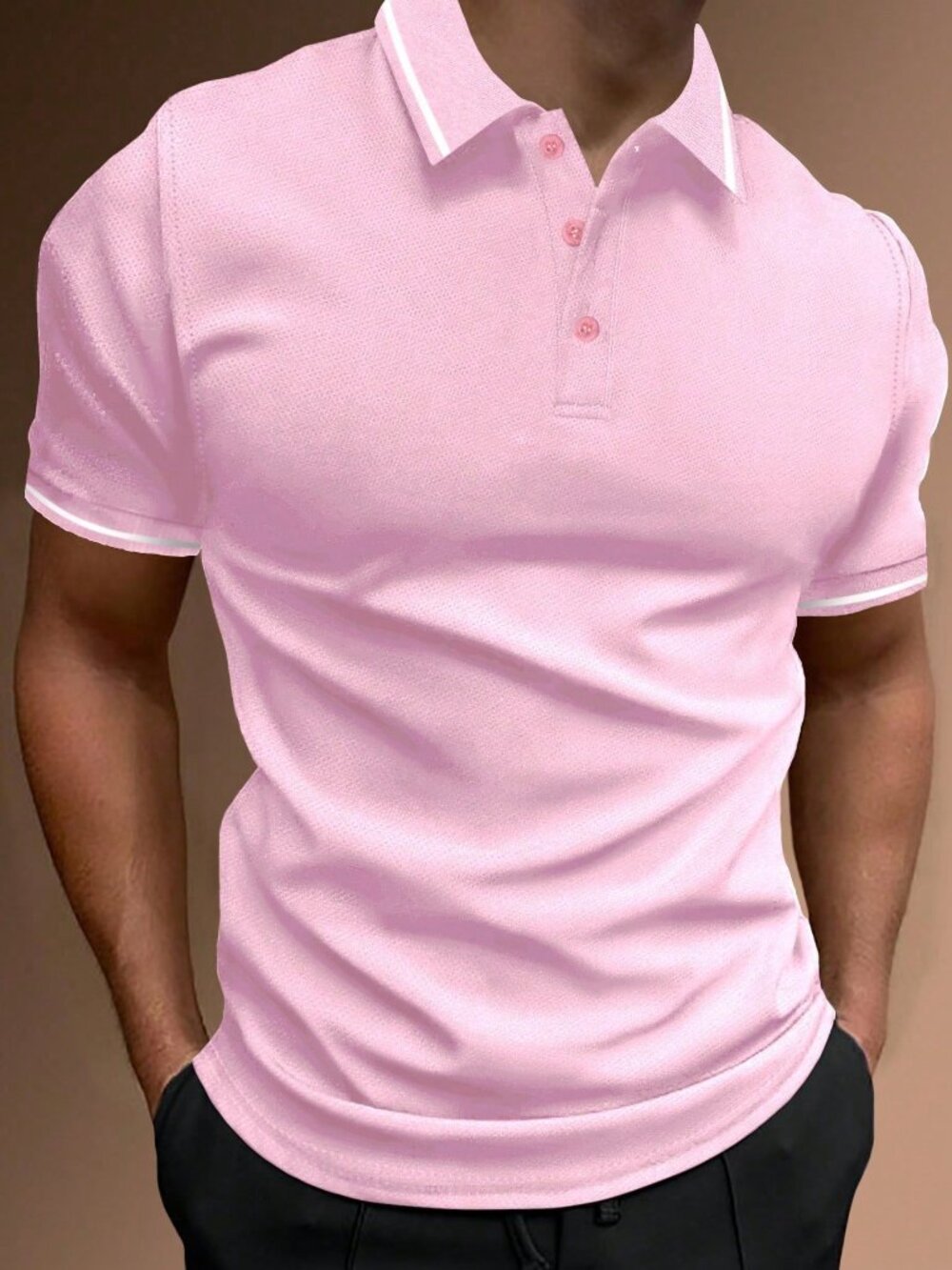 Pink Casual - Modern Casual Men's Polo Shirt